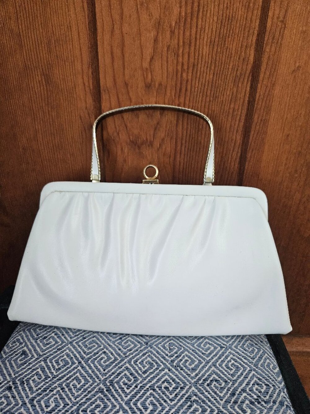 Vintage 1950s/60s Ande White Purse/Clutch, Very Cool!